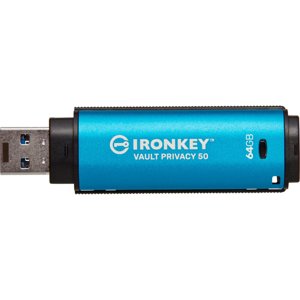 USB флеш накопичувач Kingston 64GB IronKey Vault Privacy 50 Blue USB 3.2 (IKVP50/64GB) - фото 4 USB флеш накопичувач Kingston 64GB IronKey Vault Privacy 50 Blue USB 3.2 (IKVP50/64GB) - фото 4
