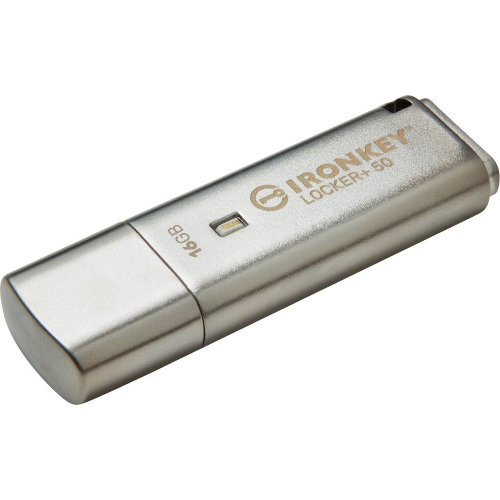 USB флеш накопичувач Kingston 16GB IronKey Locker Plus 50 AES Encrypted USB 3.2 (IKLP50/16GB) - фото 2 USB флеш накопичувач Kingston 16GB IronKey Locker Plus 50 AES Encrypted USB 3.2 (IKLP50/16GB) - фото 2