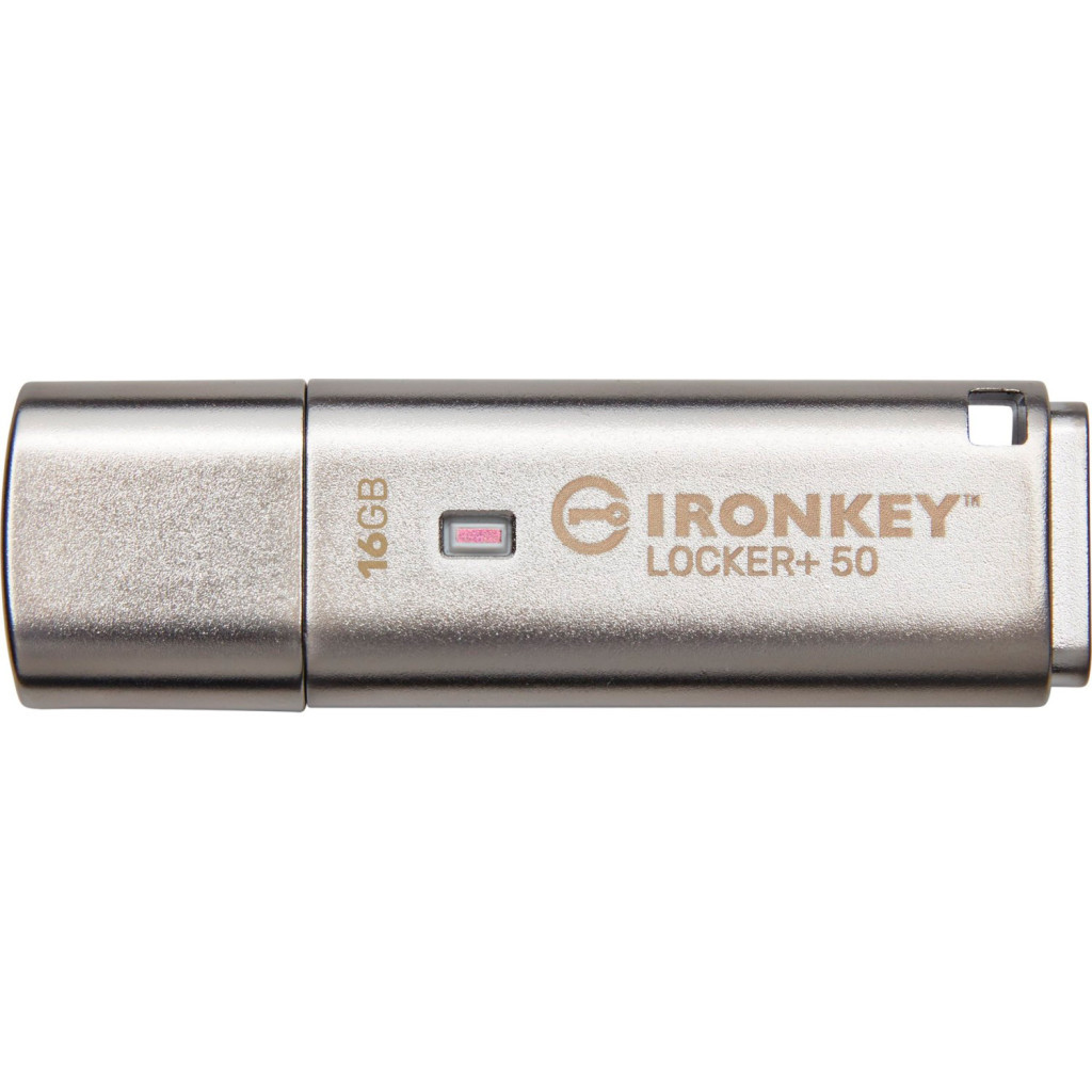 USB флеш накопичувач Kingston 16GB IronKey Locker Plus 50 AES Encrypted USB 3.2 (IKLP50/16GB) - фото 3 USB флеш накопичувач Kingston 16GB IronKey Locker Plus 50 AES Encrypted USB 3.2 (IKLP50/16GB) - фото 3
