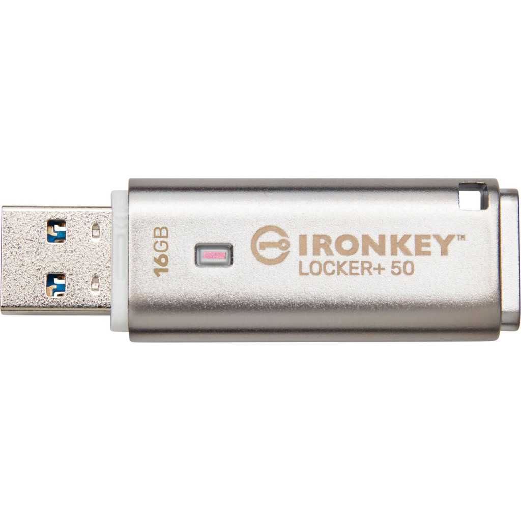 USB флеш накопичувач Kingston 16GB IronKey Locker Plus 50 AES Encrypted USB 3.2 (IKLP50/16GB) - фото 4 USB флеш накопичувач Kingston 16GB IronKey Locker Plus 50 AES Encrypted USB 3.2 (IKLP50/16GB) - фото 4