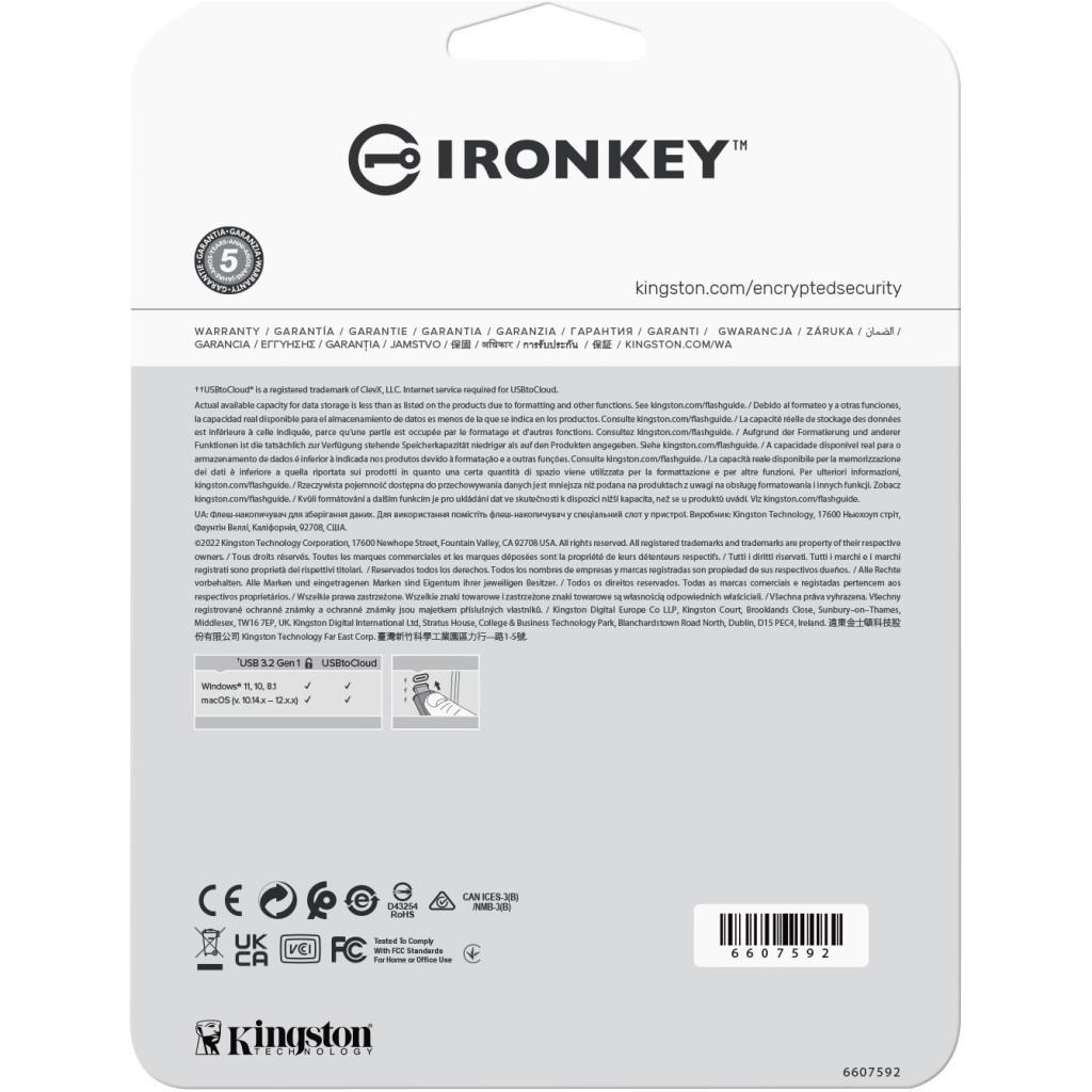 USB флеш накопичувач Kingston 16GB IronKey Locker Plus 50 AES Encrypted USB 3.2 (IKLP50/16GB) - фото 6 USB флеш накопичувач Kingston 16GB IronKey Locker Plus 50 AES Encrypted USB 3.2 (IKLP50/16GB) - фото 6