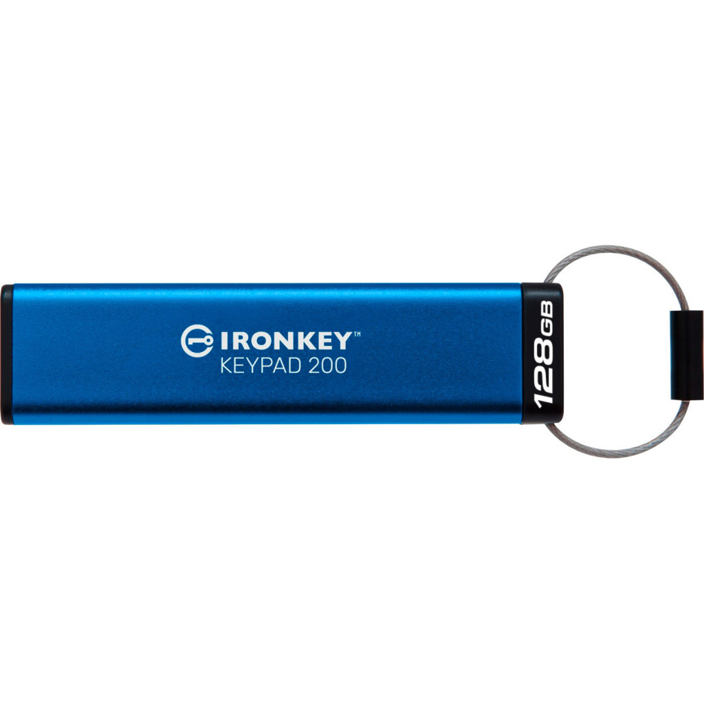 USB флеш накопичувач Kingston 128GB IronKey Keypad 200 AES-256 Encrypted Blue USB 3.2 (IKKP200/128GB) - фото 5 USB флеш накопичувач Kingston 128GB IronKey Keypad 200 AES-256 Encrypted Blue USB 3.2 (IKKP200/128GB) - фото 5