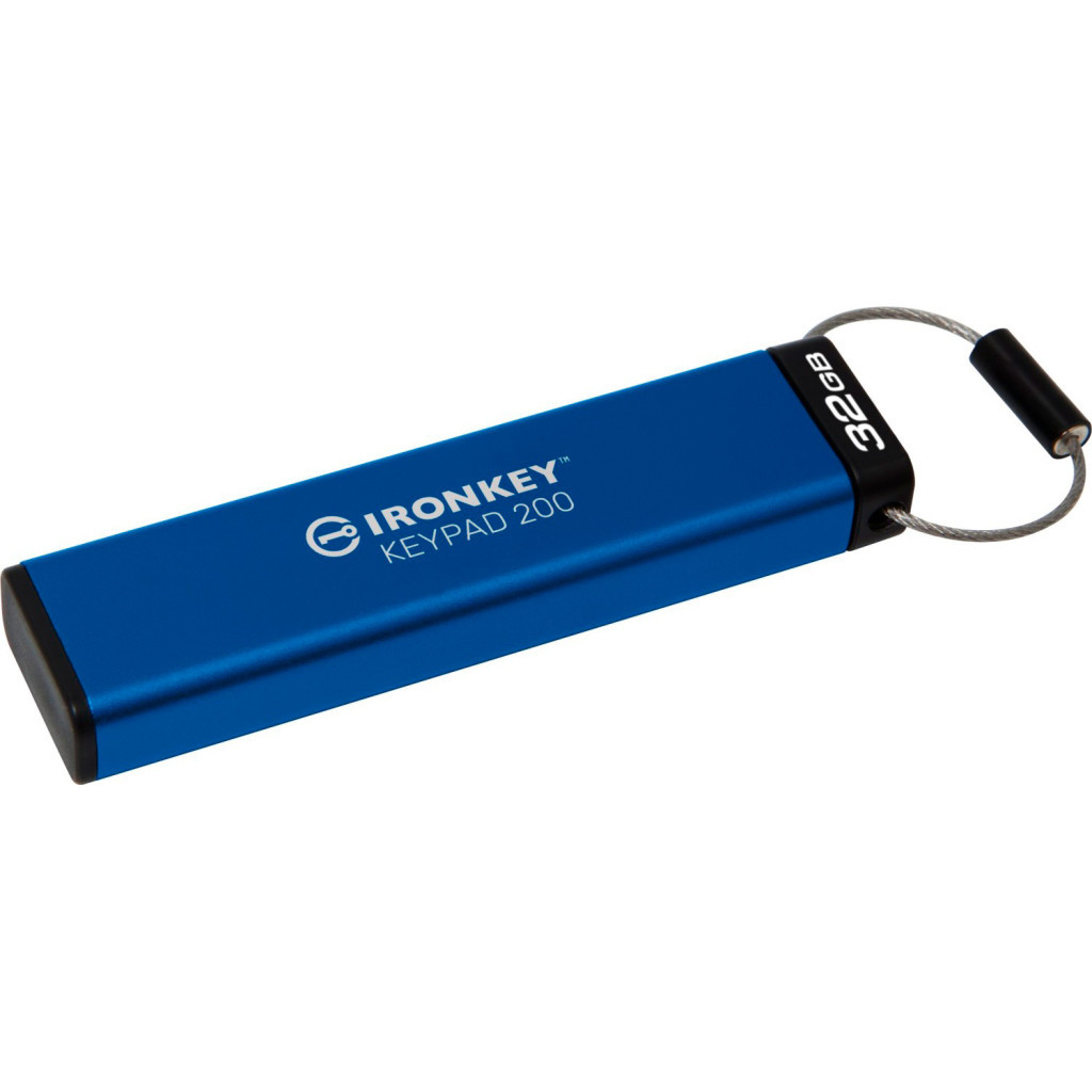 USB флеш накопичувач Kingston 32GB IronKey Keypad 200 AES-256 Encrypted Blue USB 3.2 (IKKP200/32GB) - фото 4 USB флеш накопичувач Kingston 32GB IronKey Keypad 200 AES-256 Encrypted Blue USB 3.2 (IKKP200/32GB) - фото 4
