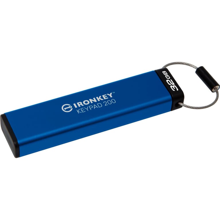 USB флеш накопичувач Kingston 32GB IronKey Keypad 200 AES-256 Encrypted Blue USB 3.2 (IKKP200/32GB) - фото 4