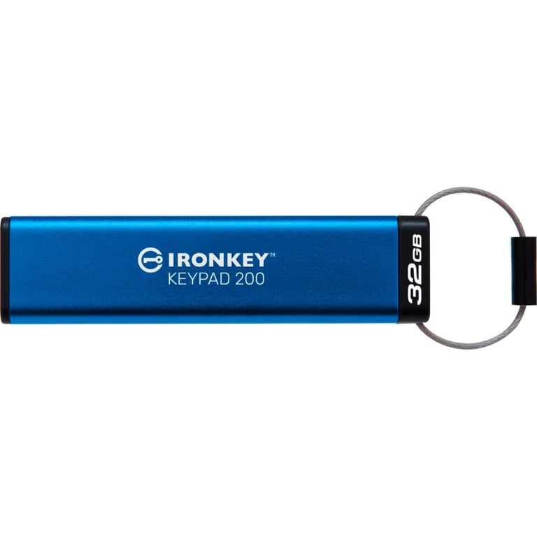 USB флеш накопичувач Kingston 32GB IronKey Keypad 200 AES-256 Encrypted Blue USB 3.2 (IKKP200/32GB) - фото 5