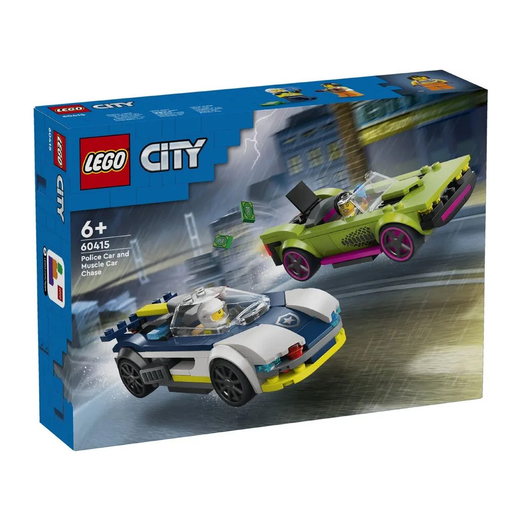 Конструктор LEGO City Переслідування маслкара на поліцейському автомобілі 213 деталей (60415) - фото 1