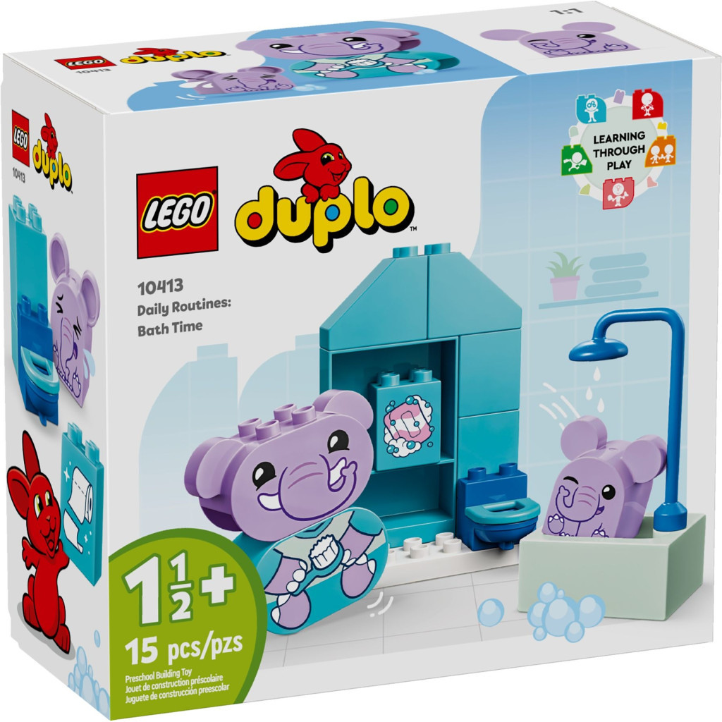 Конструктор LEGO DUPLO My First Повсякденні процедури: Час приймати ванну 15 деталей (10413) - фото 1