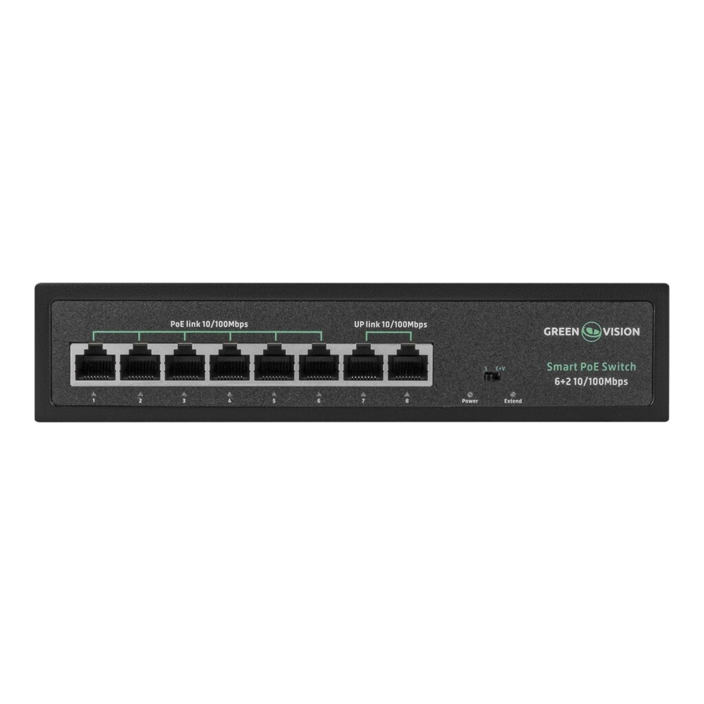 Комутатор мережевий Greenvision GV-015-D-06+2P - фото 2 Комутатор мережевий Greenvision GV-015-D-06+2P - фото 2
