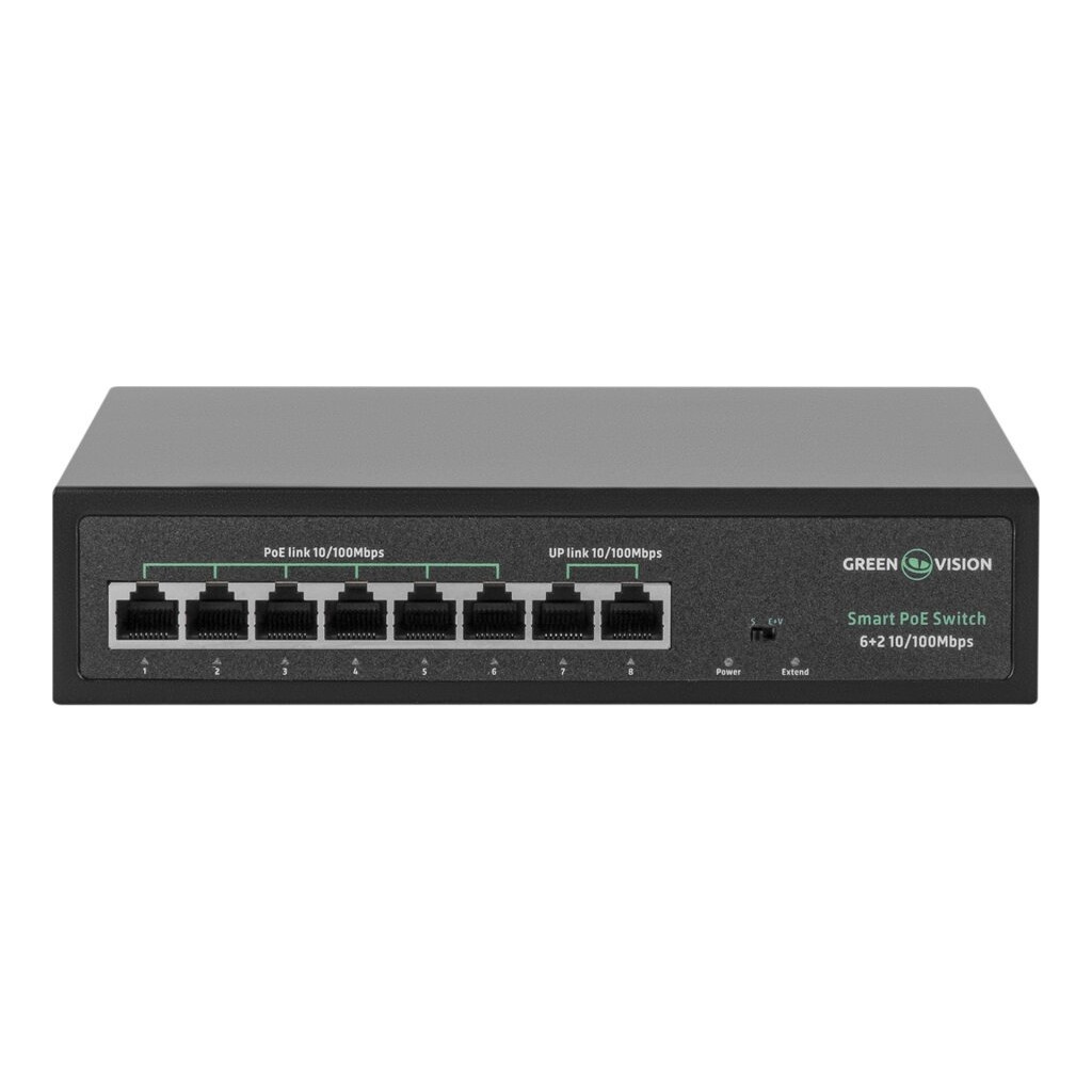 Комутатор мережевий Greenvision GV-015-D-06+2P - фото 3 Комутатор мережевий Greenvision GV-015-D-06+2P - фото 3