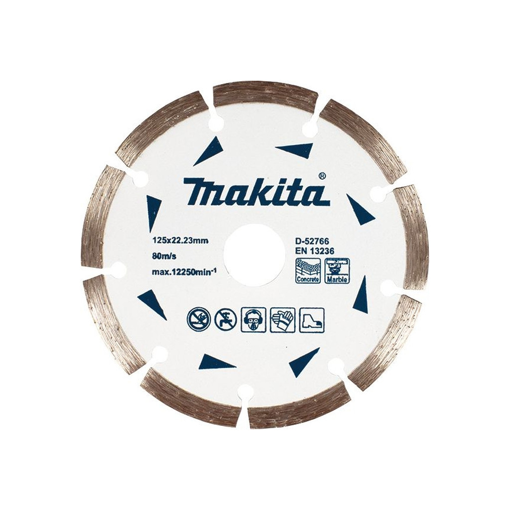Круг відрізний Makita алмазний по бетону та мармуру сегмент 125x22.23 мм (D-52766) - фото 1