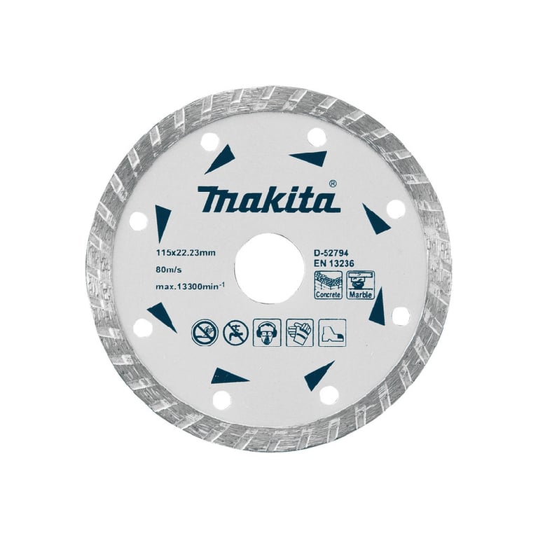 Круг відрізний Makita алмазний по бетону та мармуру турбо 115×22.23 мм (D-52794)