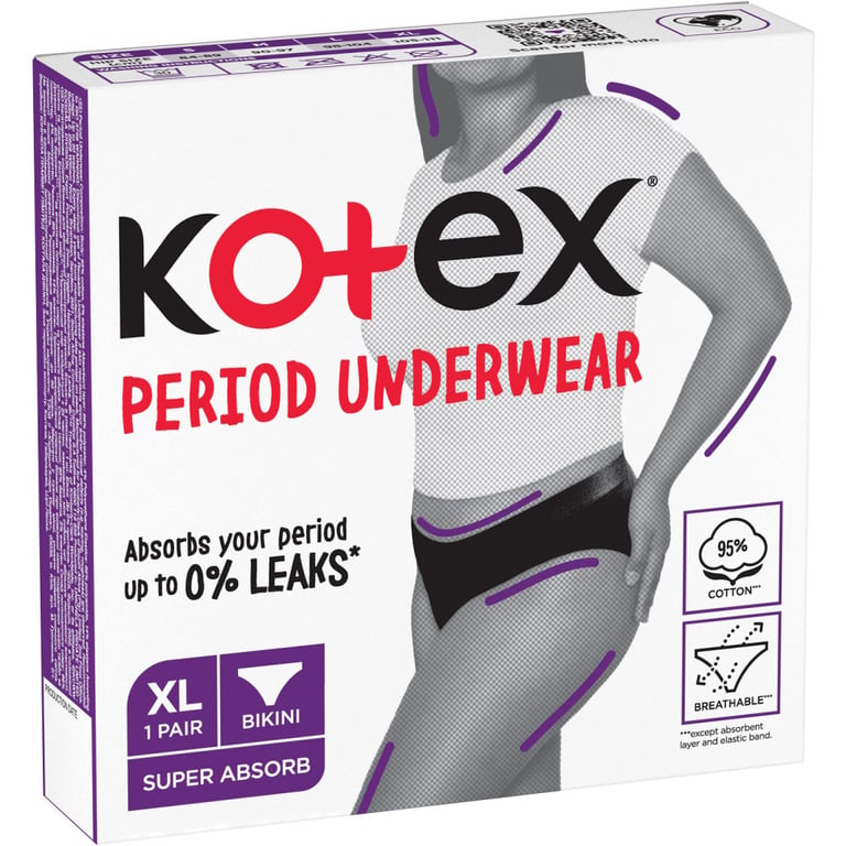 Гігієнічні прокладки Kotex Менструальна білизна Розмір XL 1 шт. (5029053590240) - фото 2