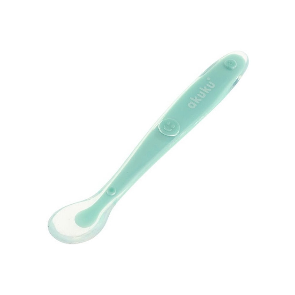Набір дитячого посуду Akuku силіконова ложка, мятний (A0416) - фото 1