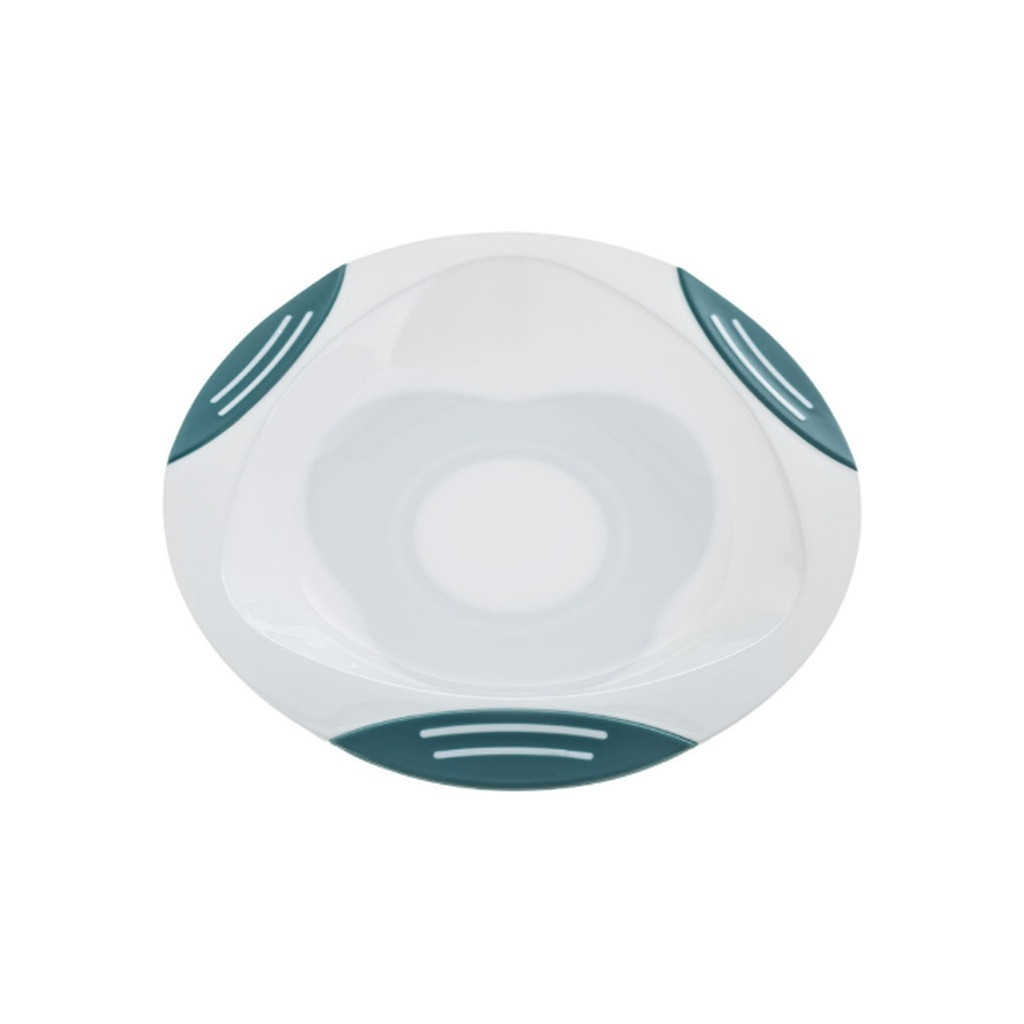 Тарілка дитяча Akuku на присосці, білий-бірюзовий (A0524) - фото 1