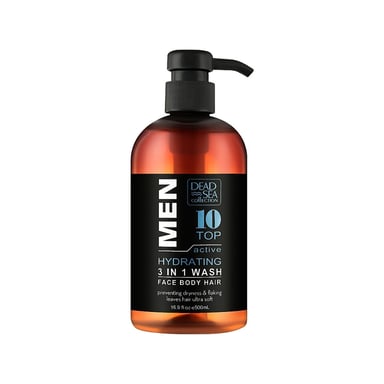 Гель для душу Dead Sea Collection Top 10 чоловічий 3 в 1 для тіла, волосся й обличчя 500 мл (7290119481453) - фото 1