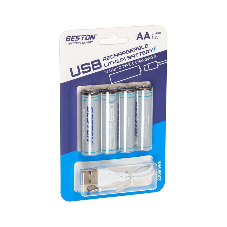 Акумулятор Beston AA USB Type-C 1460mAh 1.5V Li-ion * 4 (2AC-60/AA620265) - фото 1