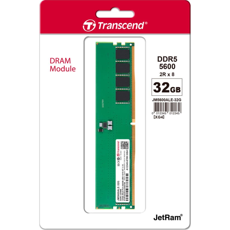 Модуль пам'яті для комп'ютера DDR5 32GB 5600 MHz JetRam Transcend (JM5600ALE-32G) - фото 2