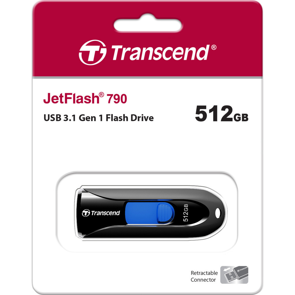 USB флеш накопичувач Transcend 512GB JetFlash 790 Black USB 3.1 (TS512GJF790K) - фото 4 USB флеш накопичувач Transcend 512GB JetFlash 790 Black USB 3.1 (TS512GJF790K) - фото 4