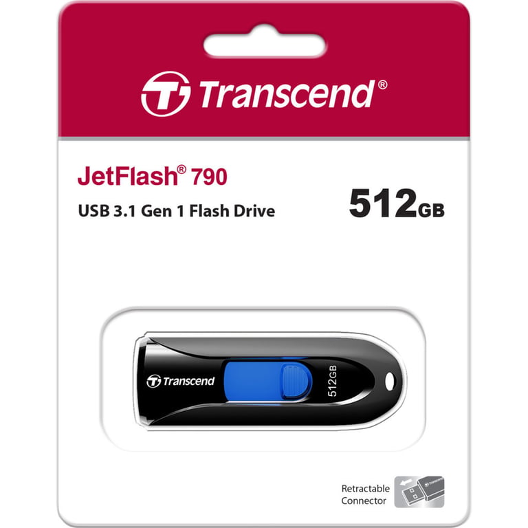 USB флеш накопичувач Transcend 512GB JetFlash 790 Black USB 3.1 (TS512GJF790K) - фото 4
