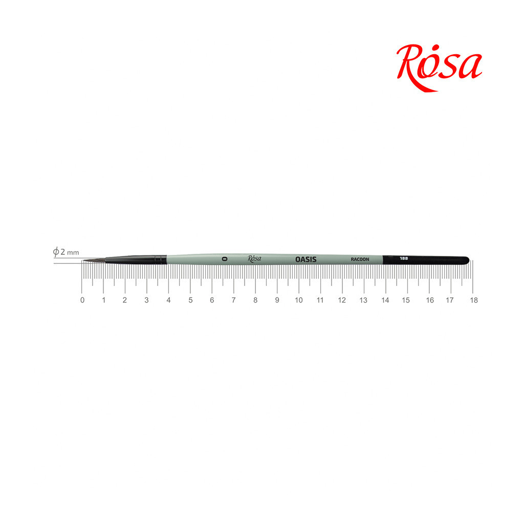Пензлик для малювання Rosa Єнот круглий OASIS 188, № 0 (4823098516965) - фото 1