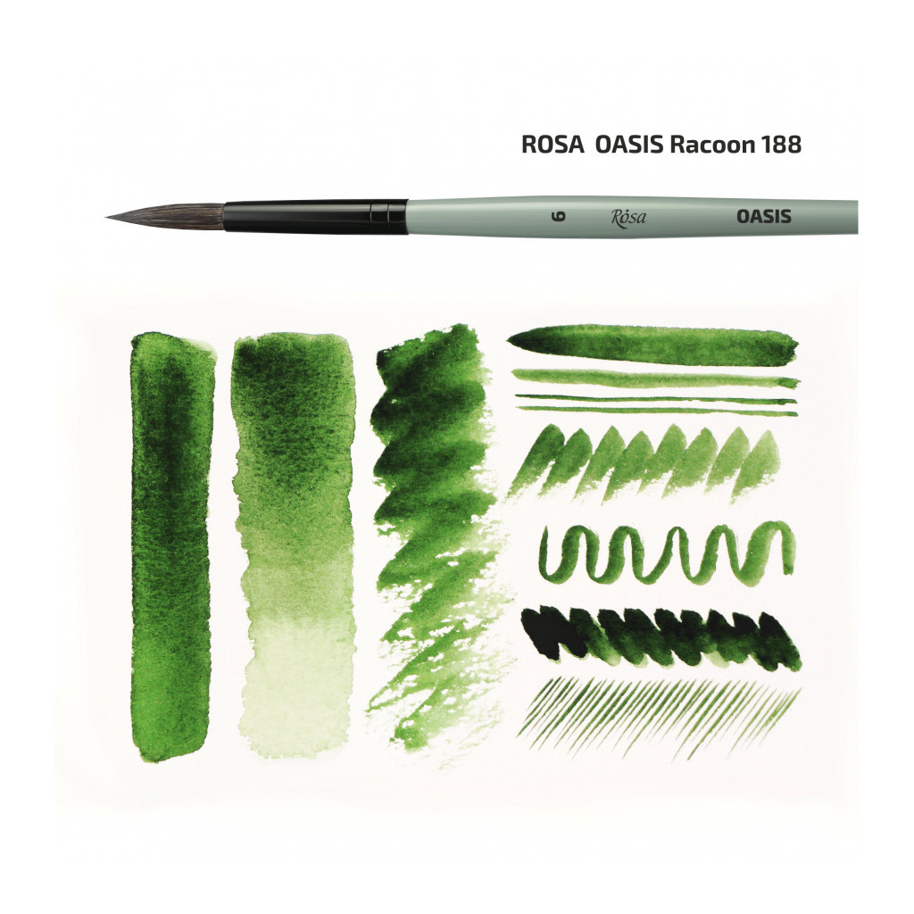 Пензлик для малювання Rosa Єнот круглий OASIS 188, № 0 (4823098516965) - фото 2 Пензлик для малювання Rosa Єнот круглий OASIS 188, № 0 (4823098516965) - фото 2