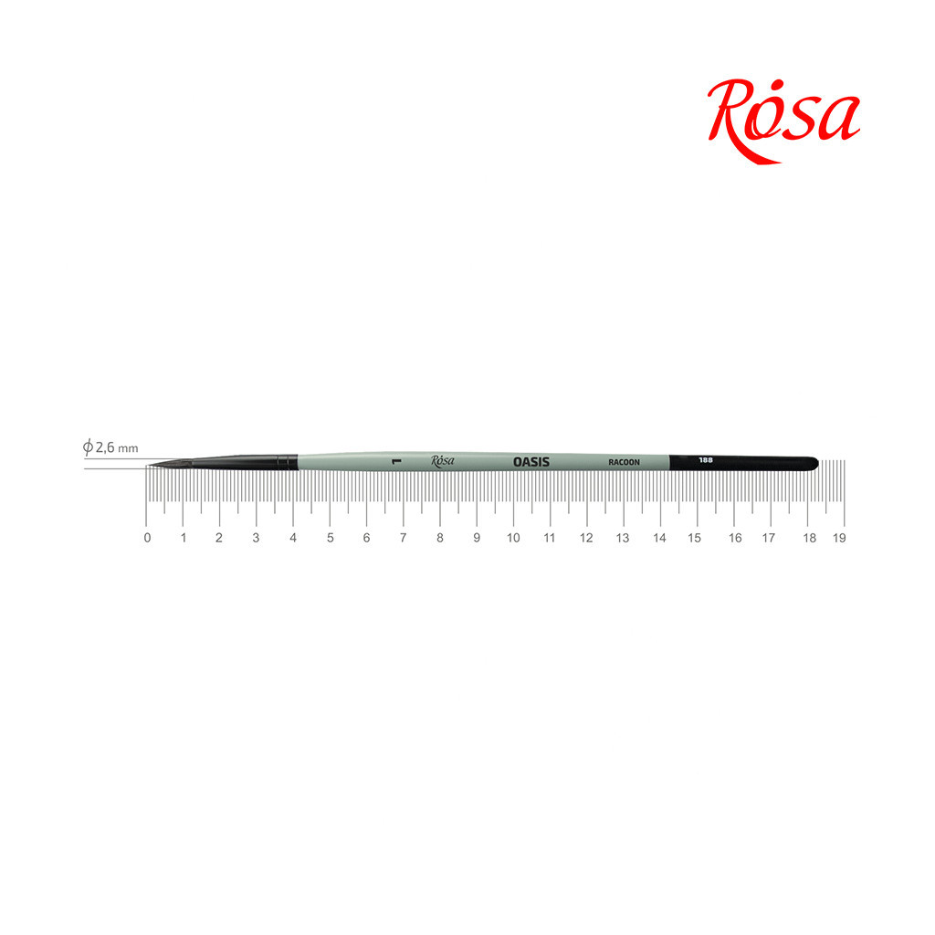 Пензлик для малювання Rosa Єнот круглий OASIS 188, № 1 (4823098517016) - фото 1