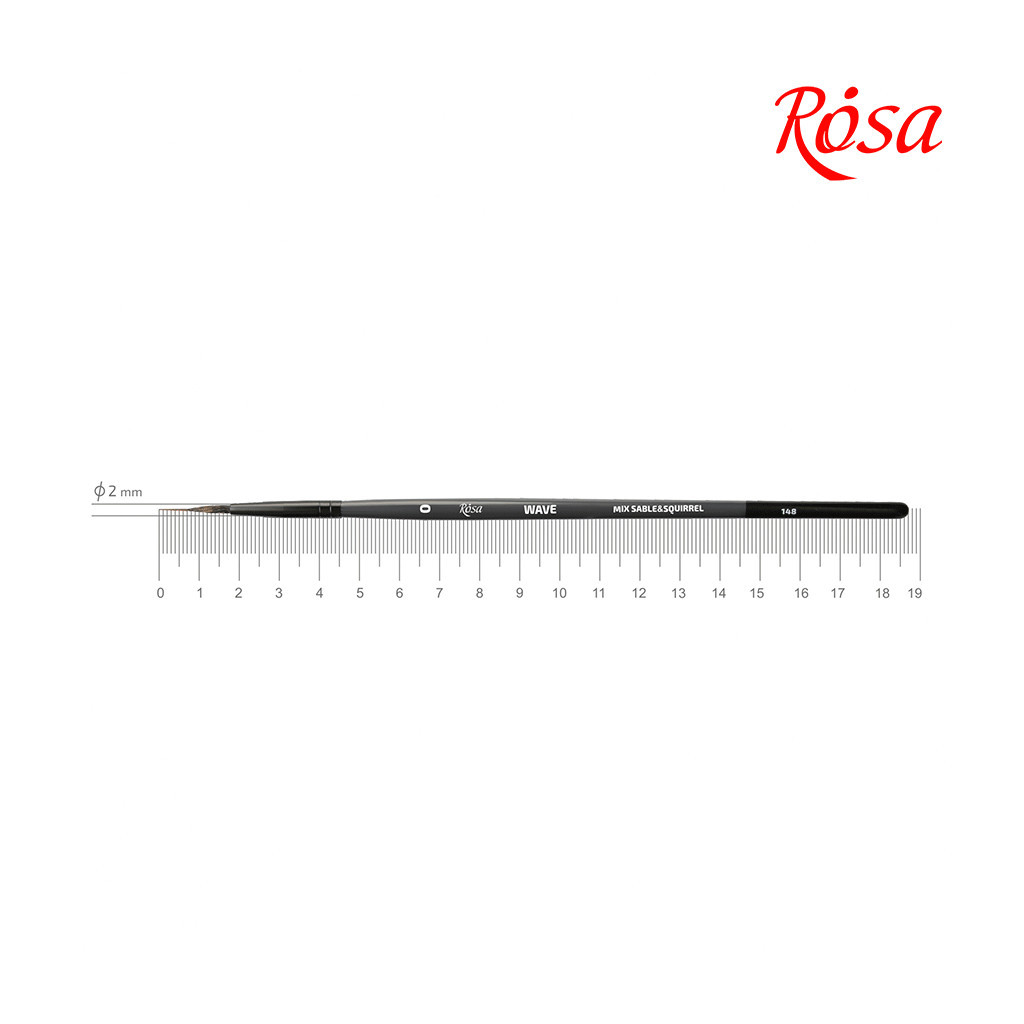 Пензлик для малювання Rosa Мікс білка/соболь круглий, лайнер, WAVE 148, № 0 (4823098516859) - фото 1