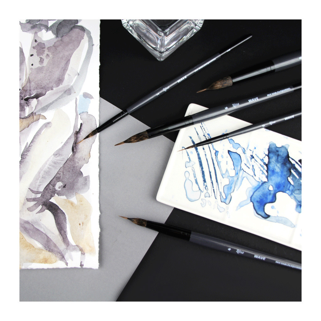 Пензлик для малювання Rosa Мікс білка/соболь круглий, лайнер, WAVE 148, № 0 (4823098516859) - фото 4 Пензлик для малювання Rosa Мікс білка/соболь круглий, лайнер, WAVE 148, № 0 (4823098516859) - фото 4