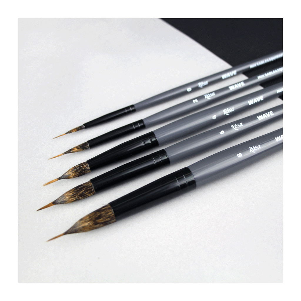 Пензлик для малювання Rosa Мікс білка/соболь круглий, лайнер, WAVE 148, № 0 (4823098516859) - фото 5 Пензлик для малювання Rosa Мікс білка/соболь круглий, лайнер, WAVE 148, № 0 (4823098516859) - фото 5
