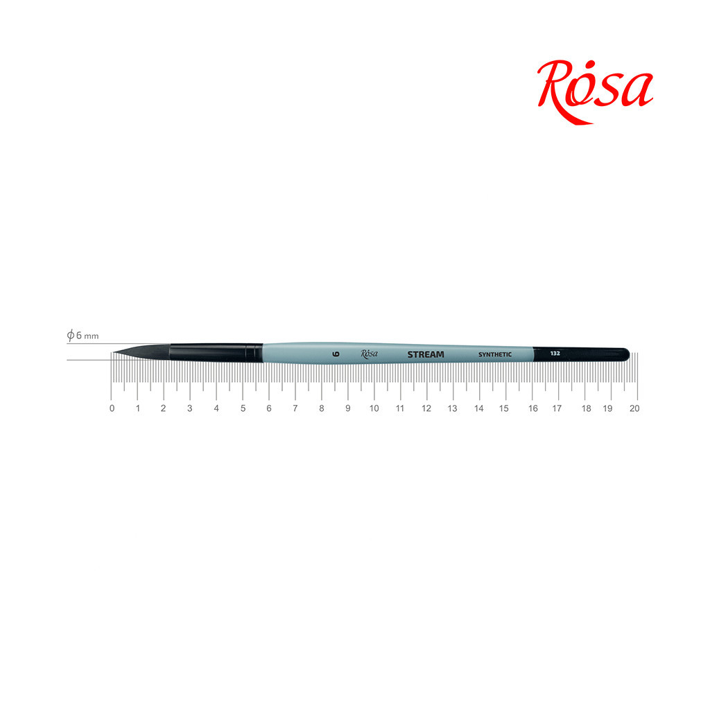 Пензлик для малювання Rosa Синтетика кругла, STREAM 132, № 6 (4823098517184)