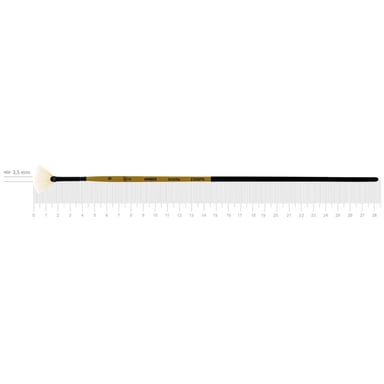 Пензлик для малювання Rosa Щетина віялова, AMBER 2306FN, №0 (4823098533610) - фото 1