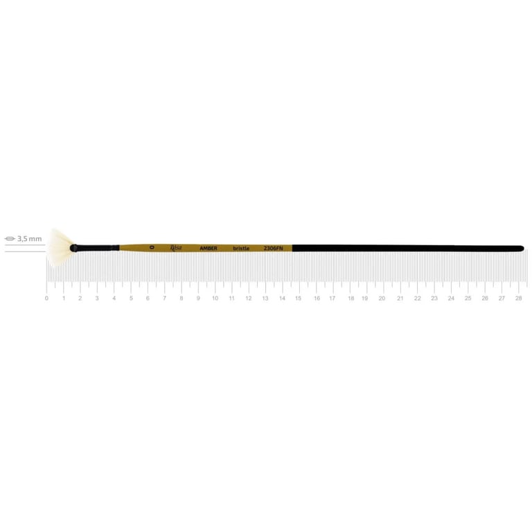 Пензлик для малювання Rosa Щетина віялова, AMBER 2306FN, №0 (4823098533610) - фото 1