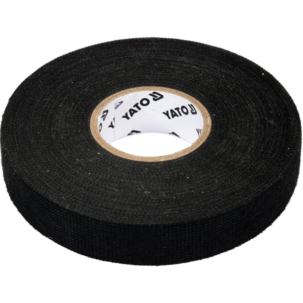 Ізоляційна стрічка Yato тканева, 25м х 19мм, чорна (YT-81501) Ізоляційна стрічка Yato тканева, 25м х 19мм, чорна (YT-81501)