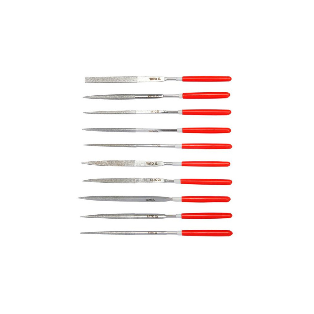 Напилок Yato надфіль алмазний l = 140/50 мм, b = 3 мм, 10 шт. (YT-6144) - фото 1 Напилок Yato надфіль алмазний l = 140/50 мм, b = 3 мм, 10 шт. (YT-6144) - фото 1