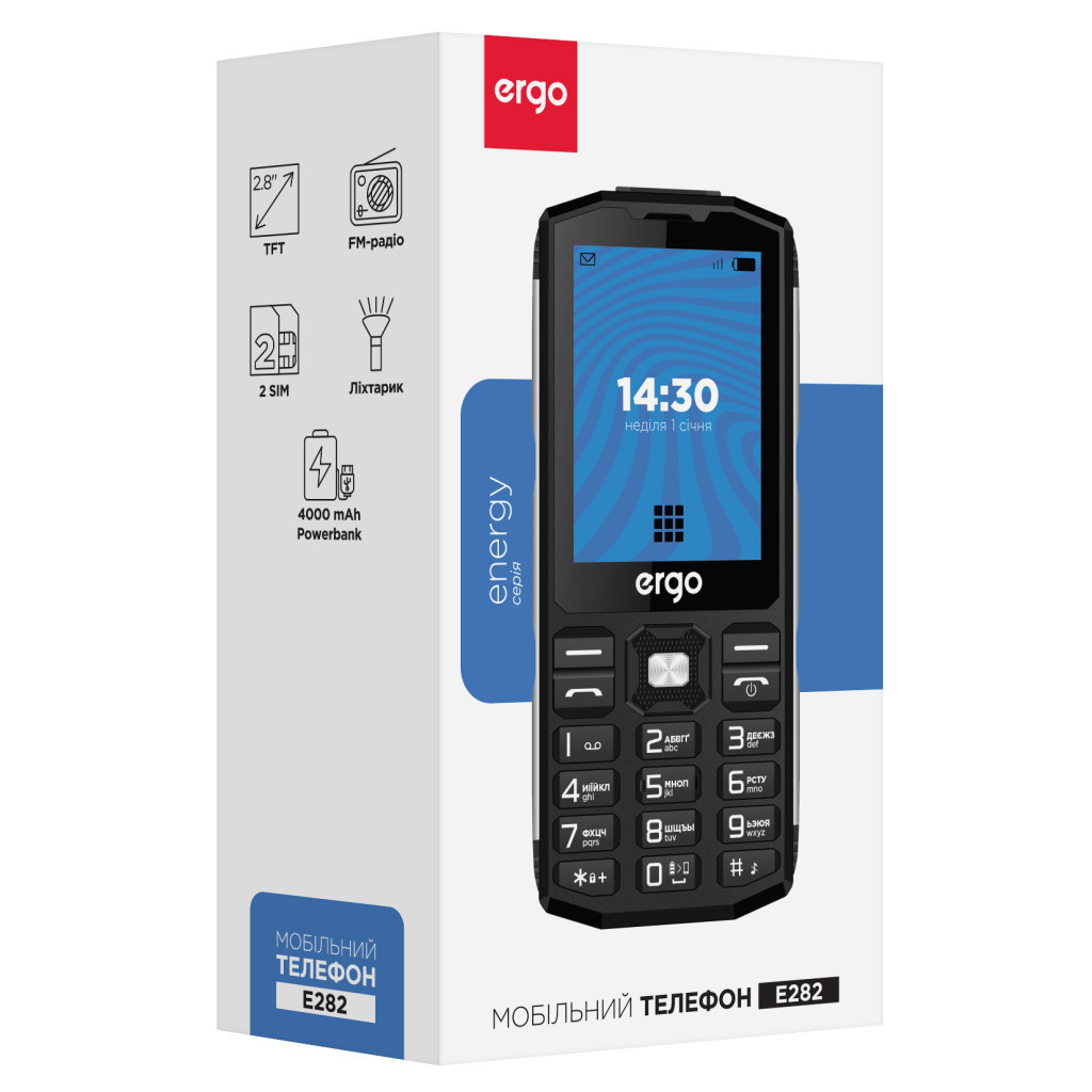 Мобільний телефон Ergo E282 Black - фото 7 Мобільний телефон Ergo E282 Black - фото 7