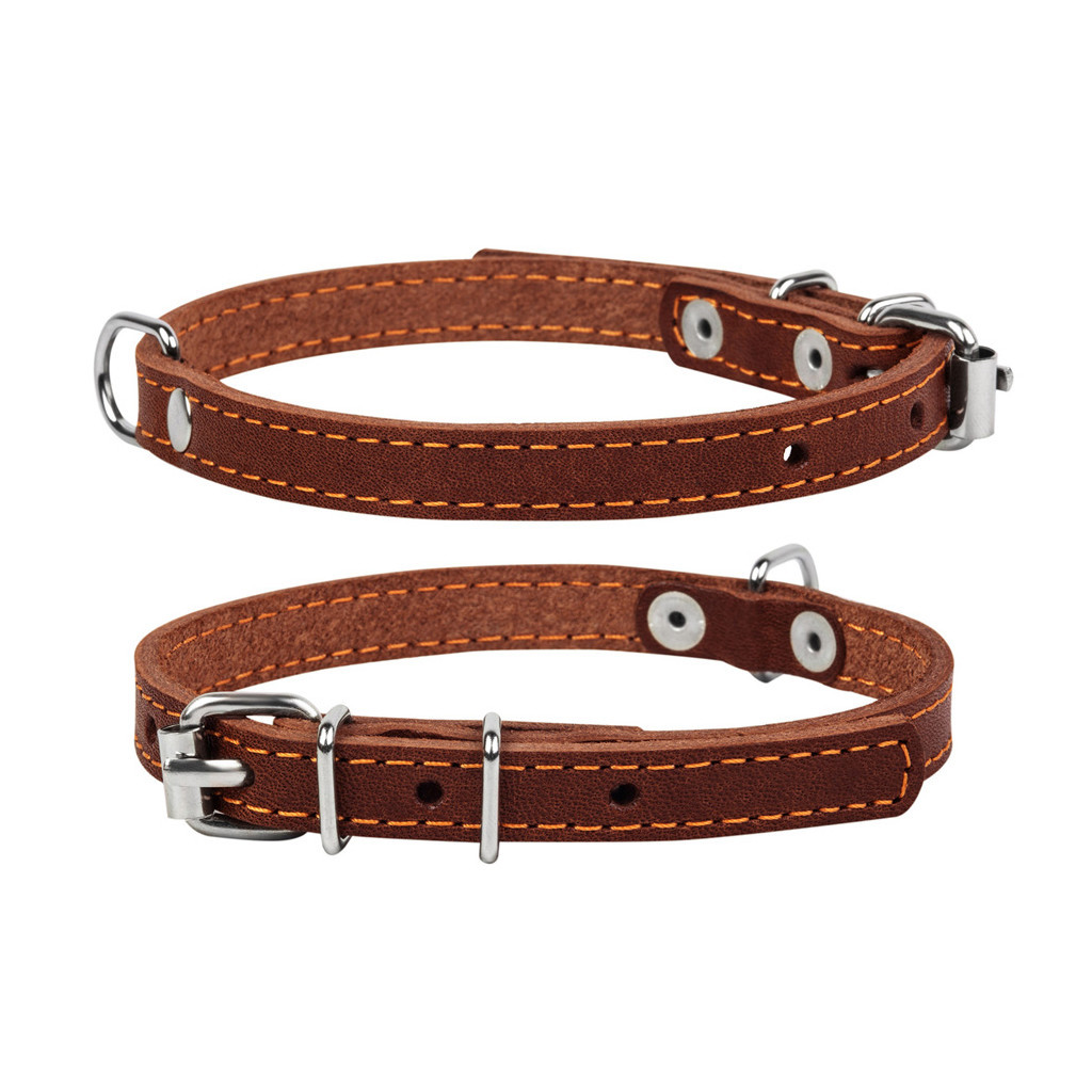 Нашийник для тварин Collar одинарний Ш 14 мм Д 27-35 см коричневий (00036) - фото 1 Нашийник для тварин Collar одинарний Ш 14 мм Д 27-35 см коричневий (00036) - фото 1