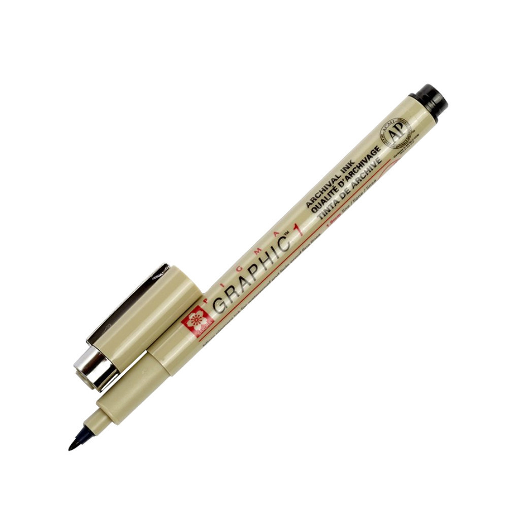 Лайнер Sakura маркер PIGMA GRAPHIC 1мм, Чорний (084511366152) - фото 1