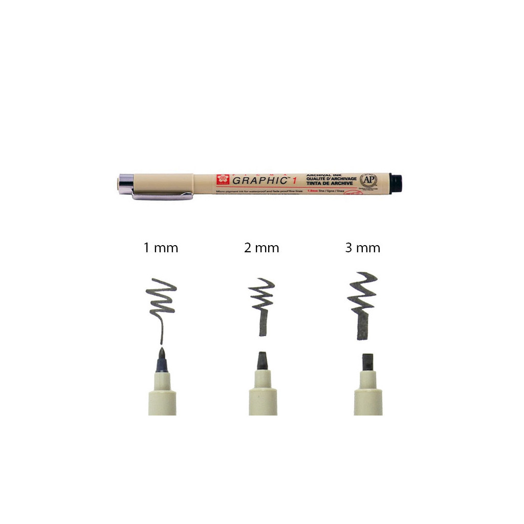 Лайнер Sakura маркер PIGMA GRAPHIC 1мм, Чорний (084511366152) - фото 2 Лайнер Sakura маркер PIGMA GRAPHIC 1мм, Чорний (084511366152) - фото 2