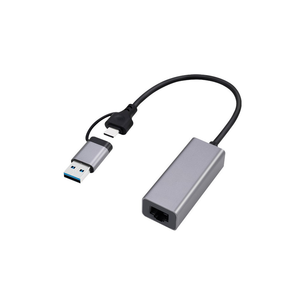 Адаптер USB-A/USB/C to 1Gbps Lan Cablexpert (A-USB3AC-LAN-01) - фото 1