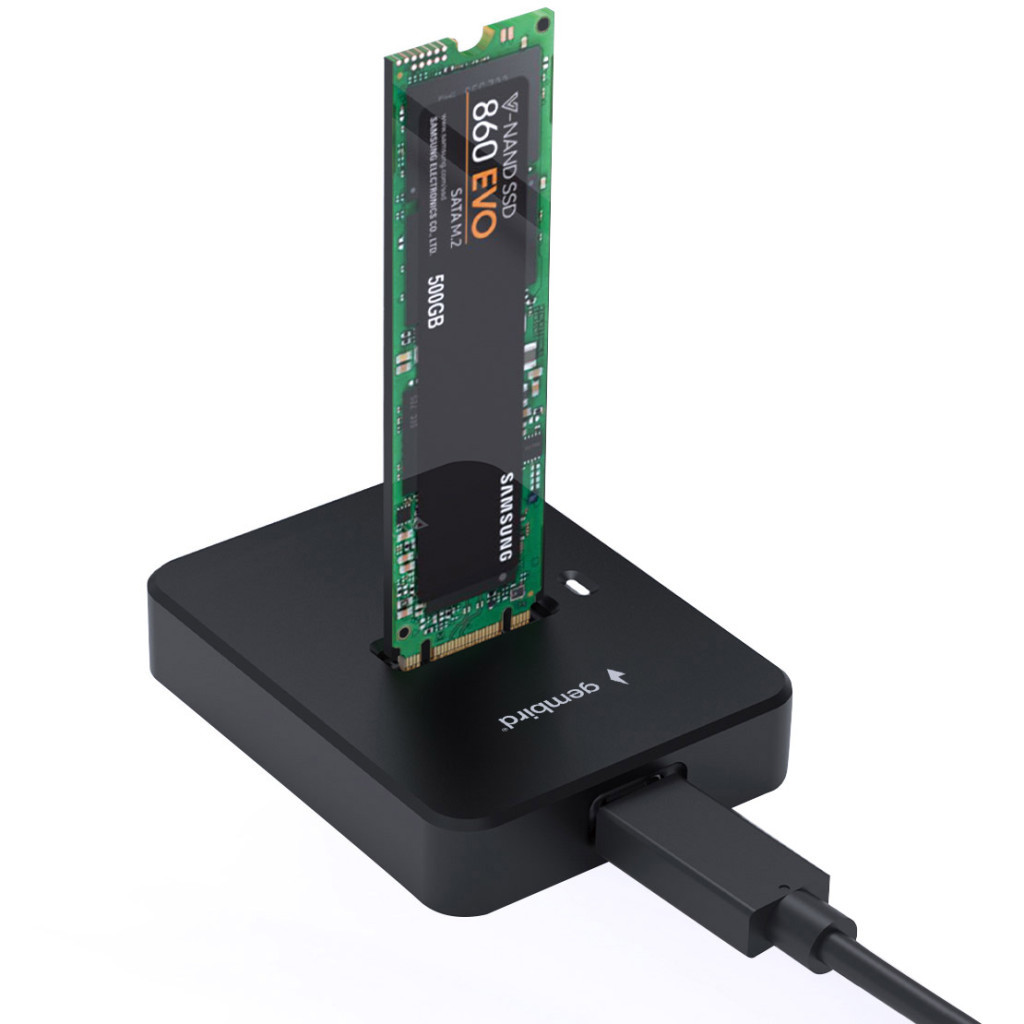Док-станція для накопичувачів Gembird USB Type-C M.2 SATA NVME SSD (DD-U3M2) - фото 1