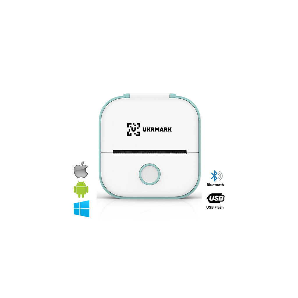 Принтер чеків UKRMARK P02GN Bluetooth, біло-зелений (900912) - фото 1