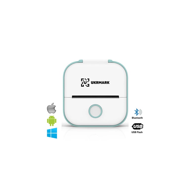 Принтер чеків UKRMARK P02GN Bluetooth, біло-зелений (900912) - фото 1