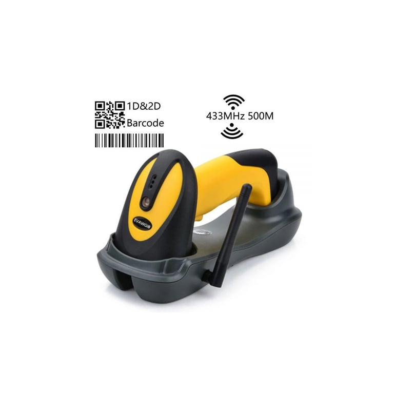 Сканер штрих-коду UKRMARK EV-W2503 2D, 433MHz, USB, IP64, stand, black/yellow (900769) - фото 4