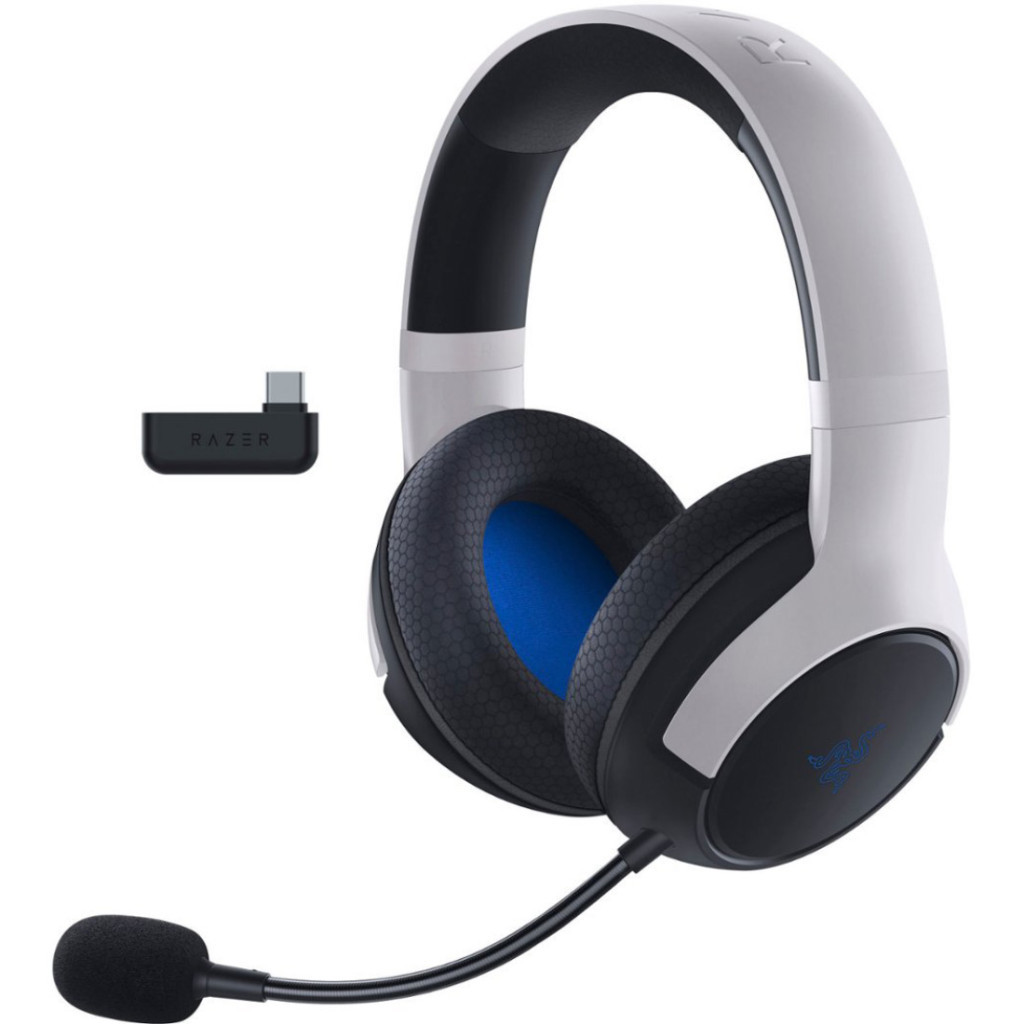 Навушники Razer Kaira Hyperspeed for PS5 Bluetooth White/Black (RZ04-03980200-R3G1) - фото 1