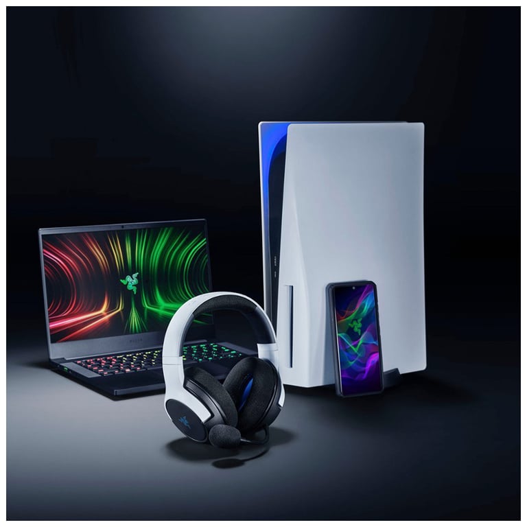 Навушники Razer Kaira Hyperspeed for PS5 Bluetooth White/Black (RZ04-03980200-R3G1) - фото 9