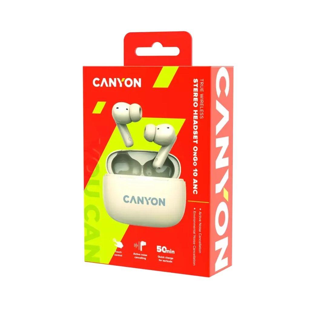 Навушники Canyon TWS-10 OnGo ANC ENC Beige (CNS-TWS10BG) - фото 8