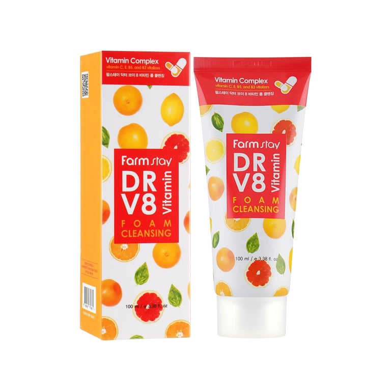 Пінка для вмивання FarmStay DR.V8 Vitamin Foam Cleansing Вітамінна 100 мл (8809469775885) - фото 2