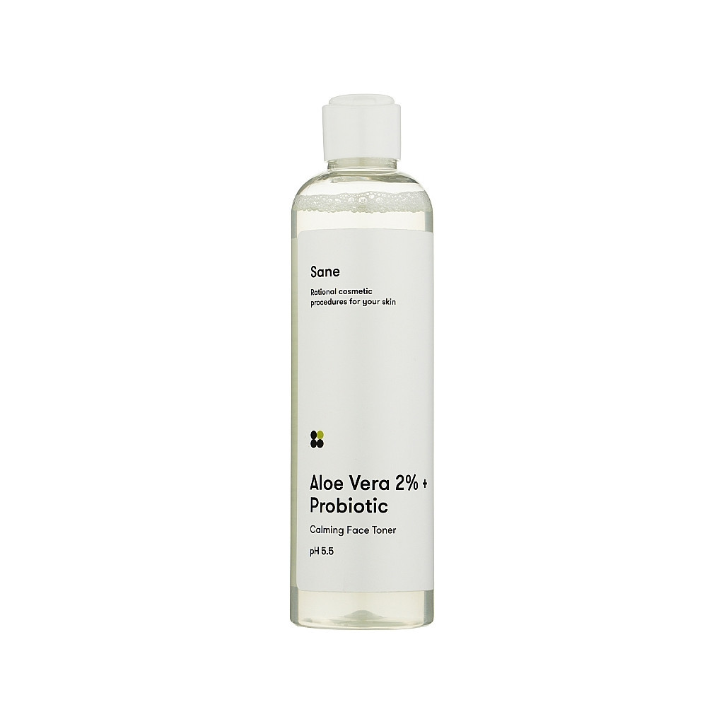 Тонік для обличчя Sane Aloe Vera 2% + Probiotic Calming Face Toner Заспокійливий 250 мл (4820266830540) - фото 1