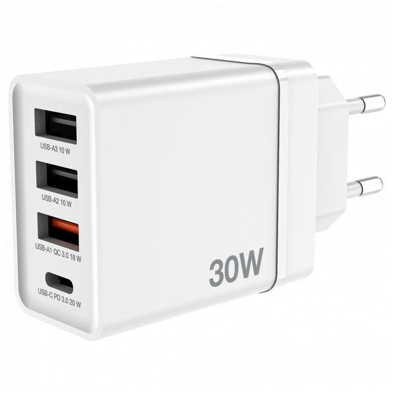 Зарядний пристрій Verbatim USB 30W PD3.0 4-ports white (49701) - фото 4