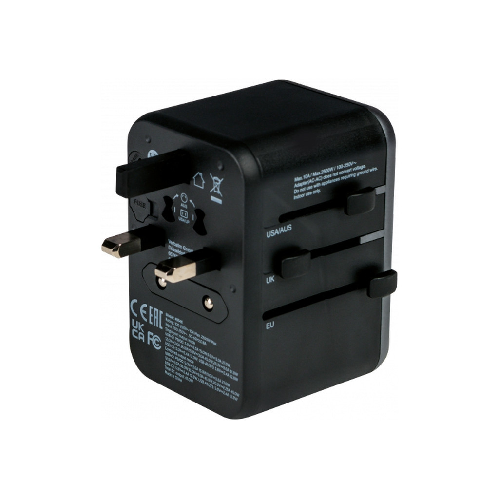 Зарядний пристрій Verbatim UTA-04 PD61W (3xUSB-A/2xUSB-C) (49546) - фото 7 Зарядний пристрій Verbatim UTA-04 PD61W (3xUSB-A/2xUSB-C) (49546) - фото 7